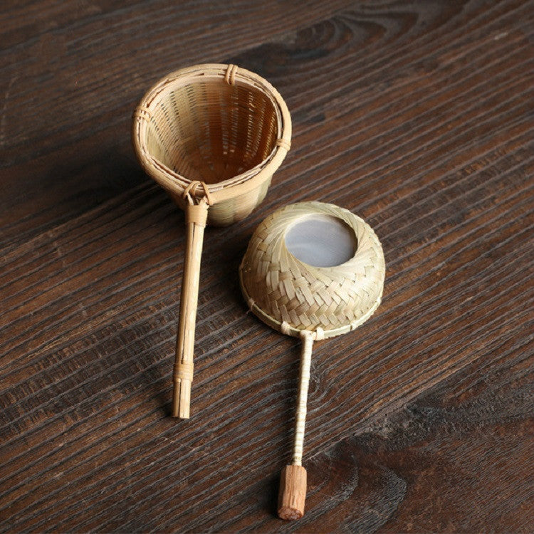 Bamboo Woven Creative Filter Reusable Filter Tea Colander Gadget, Style:Bamboo Pole Gauze Plum Tea Leak - Tea Strainers by PMC TechLife | Online Shopping South Africa | PMC TechLife | Buy Now Pay Later Mobicred