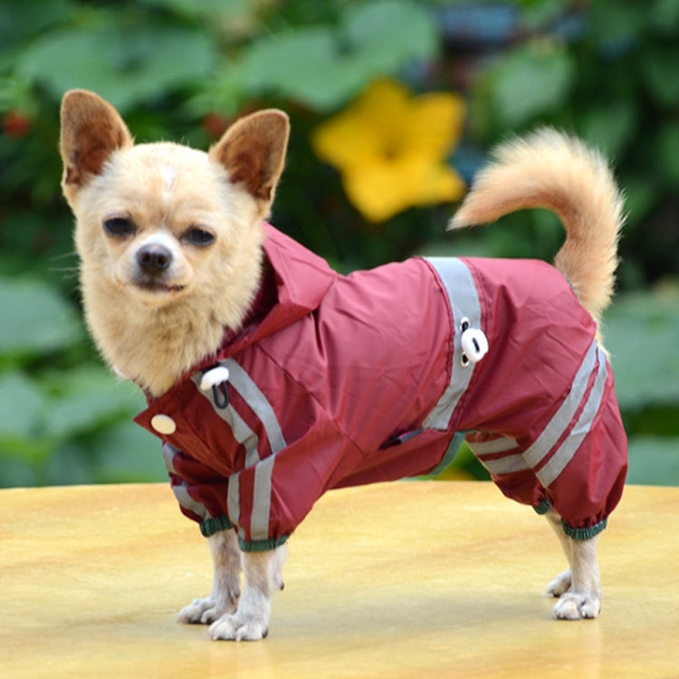 Waterproof Jacket Clothes Fashion Pet Raincoat Puppy Dog Cat Hoodie Raincoat, Size:XXL(Red) - Clothing by PMC Jewellery | Online Shopping South Africa | PMC Jewellery