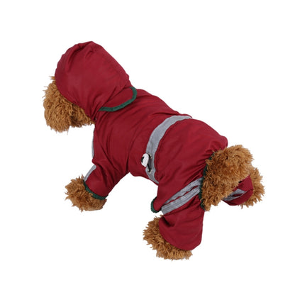 Waterproof Jacket Clothes Fashion Pet Raincoat Puppy Dog Cat Hoodie Raincoat, Size:XXL(Red) - Clothing by PMC Jewellery | Online Shopping South Africa | PMC Jewellery