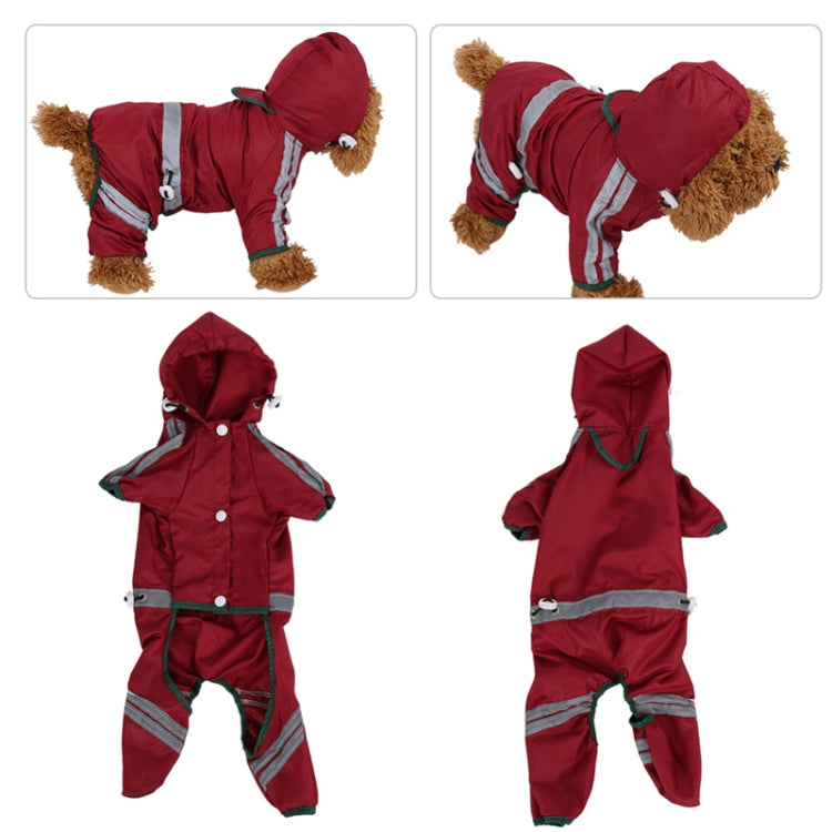 Waterproof Jacket Clothes Fashion Pet Raincoat Puppy Dog Cat Hoodie Raincoat, Size:XXL(Red) - Clothing by PMC Jewellery | Online Shopping South Africa | PMC Jewellery