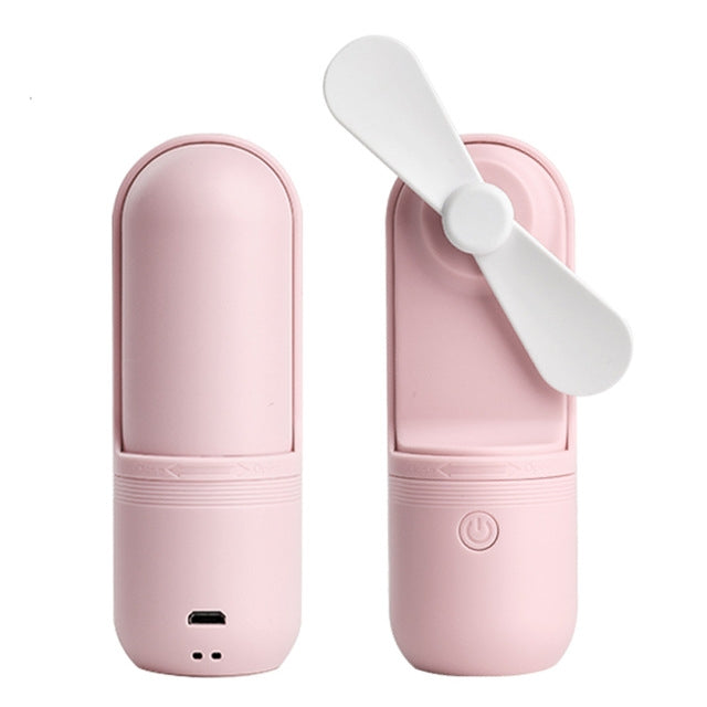 USB Charging Handheld Mini Folding Fan Desktop Fan(Pink) - free shipping - PMC TechLife - Order now!