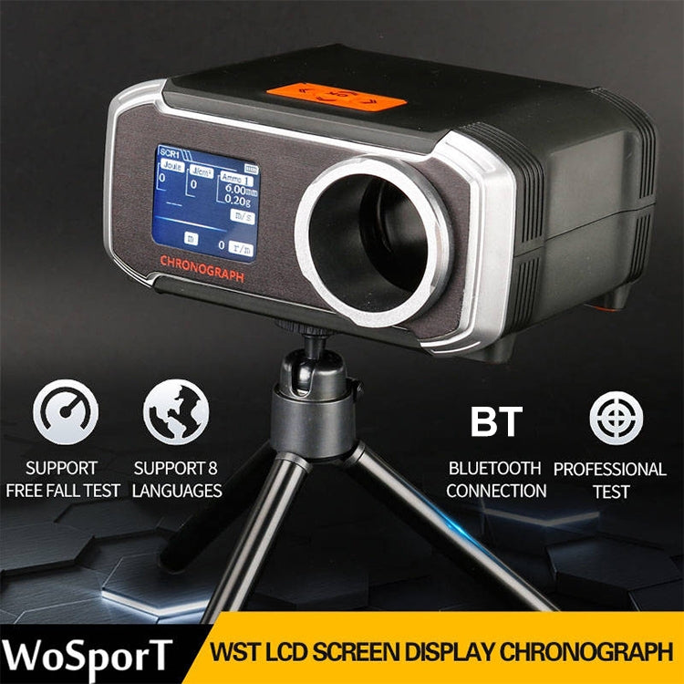 WoSporT LCD Screen Display Chronograph Speed Tester, APP Bluetooth Synchronization Eight Languages Show Speed Measurement - Tachometers & Anemometer by PMC Jewellery | Online Shopping South Africa | PMC Jewellery | Buy Now Pay Later Mobicred