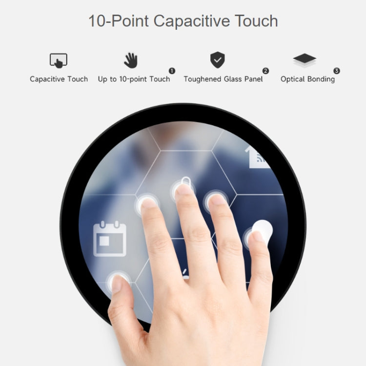 Waveshare 1080x1080 IPS Optically Bonded 5-Inch HDMI Circular 10-Point Touch Screen(24369) - free shipping - PMC Jewellery - Order now!