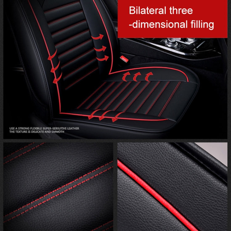 Universal PU Leather Car Seat Cover Black White Deluxe - Seat Accessories by PMC TechLife | Online Shopping South Africa | PMC TechLife | Buy Now Pay Later Mobicred