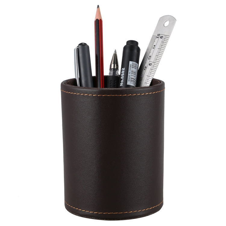 Faux Leather Leather Penholder Desk Supplies Organizer(Brown) - Pen Holder by PMC Jewellery | Online Shopping South Africa | PMC Jewellery | Buy Now Pay Later Mobicred