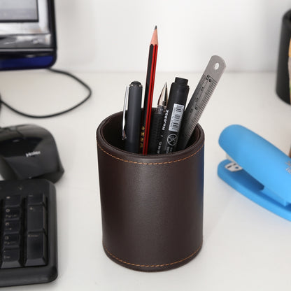 Faux Leather Leather Penholder Desk Supplies Organizer(Brown) - Pen Holder by PMC Jewellery | Online Shopping South Africa | PMC Jewellery | Buy Now Pay Later Mobicred