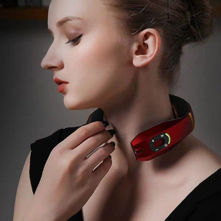 Cervical Vertebra Massager Charging Intelligent Pulse Physiotherapy Instrument Electromagnetic Vibration Neck Protector, Colour:Black - free shipping - PMC TechLife - Order now!