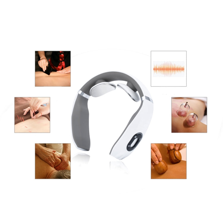 Cervical Vertebra Massager Charging Intelligent Pulse Physiotherapy Instrument Electromagnetic Vibration Neck Protector, Colour:Black - free shipping - PMC TechLife - Order now!