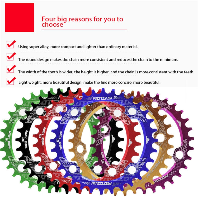 MOTSUV Narrow Wide Chainring MTB  Bicycle 104BCD Tooth Plate Parts(Purple) - free shipping - PMC TechLife - Order now!