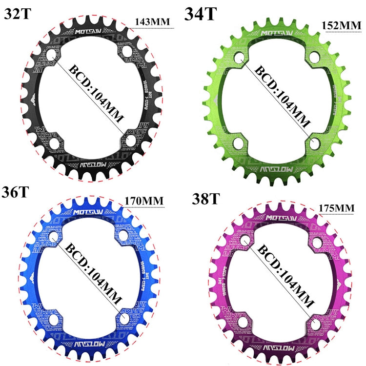 MOTSUV Narrow Wide Chainring MTB  Bicycle 104BCD Tooth Plate Parts(Purple) - free shipping - PMC TechLife - Order now!