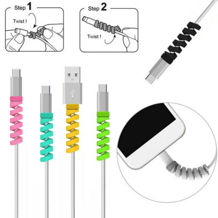 4pcs Spiral Style Silicone Data Cable Protective Cover Anti-wire Break Winder(Pink) - Cable Organizer by PMC Jewellery | Online Shopping South Africa | PMC Jewellery | Buy Now Pay Later Mobicred