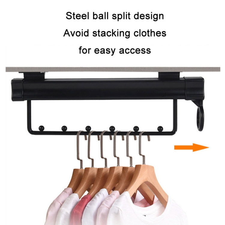Y01B Plastic Head 12 inches Wardrobe Hardware Push-Pull Hanging Rod Clothes Rail - Shelf & Hooks by PMC TechLife | Online Shopping South Africa | PMC TechLife