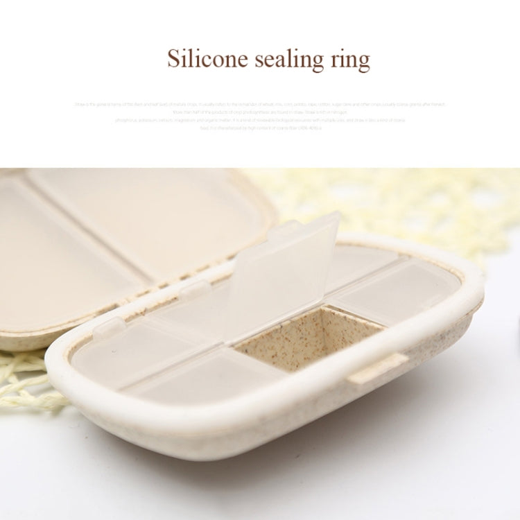 3 PCS 8-Grid Double-layer Portable Mini Straw Pill Storage Box(Wheat Green) - free shipping - PMC TechLife - Order now!