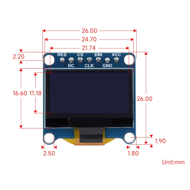 Waveshare 0.96 inch OLED Display Module, 128×64 Resolution, SPI / I2C Communication(C Yellow Blue) - Boards & Shields by Waveshare | Online Shopping South Africa | PMC Jewellery | Buy Now Pay Later Mobicred