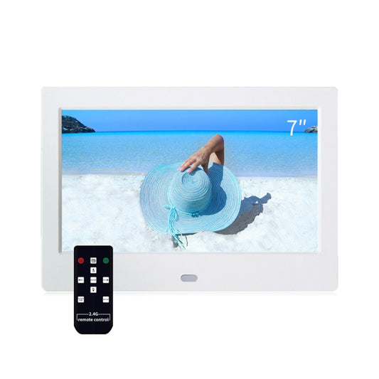 DPF-706-2.4G 7 inch Digital Photo Frame LED Wall Mounted Advertising Machine, Plug:UK Plug(White) - 1.5-7.0 inch by PMC Jewellery | Online Shopping South Africa | PMC Jewellery | Buy Now Pay Later Mobicred