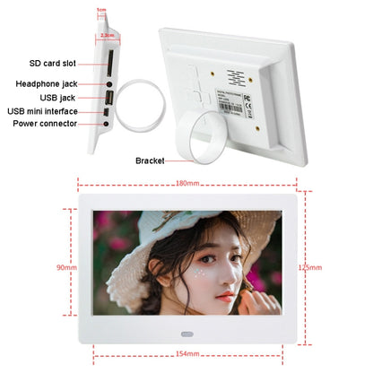 DPF-706 7 inch Digital Photo Frame LED Wall Mounted Advertising Machine, Plug:AU Plug(White) - 1.5-7.0 inch by PMC Jewellery | Online Shopping South Africa | PMC Jewellery | Buy Now Pay Later Mobicred