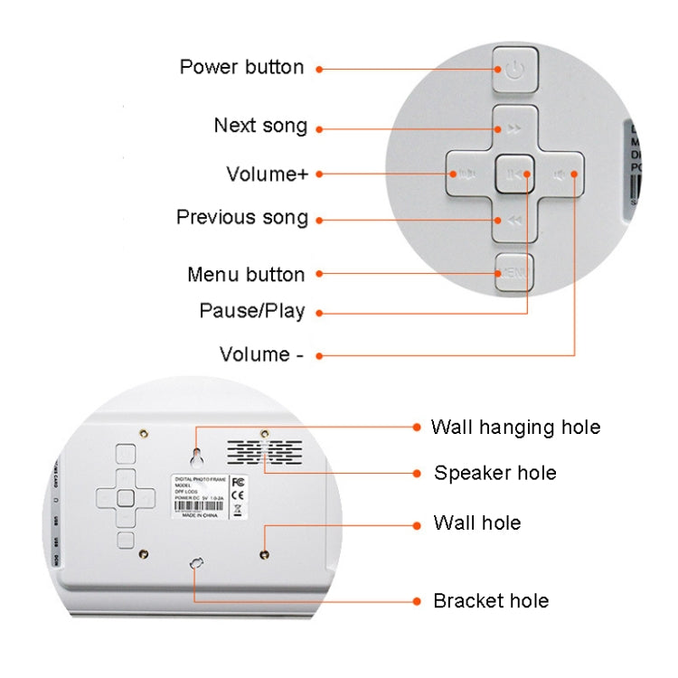 DPF-706 7 inch Digital Photo Frame LED Wall Mounted Advertising Machine, Plug:AU Plug(White) - 1.5-7.0 inch by PMC Jewellery | Online Shopping South Africa | PMC Jewellery | Buy Now Pay Later Mobicred