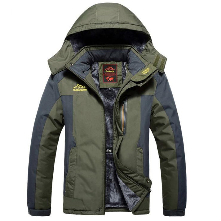 Winter Fleece Military Jackets Men Windproof Waterproof Outwear Parka Windbreaker Warm Coat, Size:XXL(Army Green) - Loose Coat by PMC Jewellery | Online Shopping South Africa | PMC Jewellery