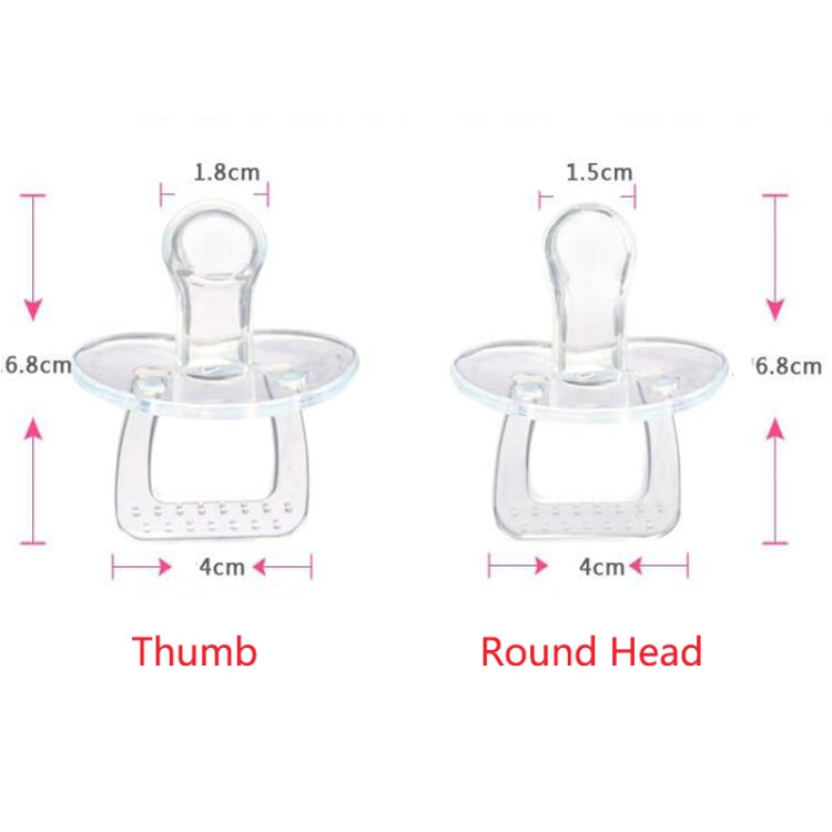 Baby Products Full Silicone Round Head Thumb Transparent Pacifier(Round Head) - Cups & Silicone Nipple by PMC TechLife | Online Shopping South Africa | PMC TechLife | Buy Now Pay Later Mobicred