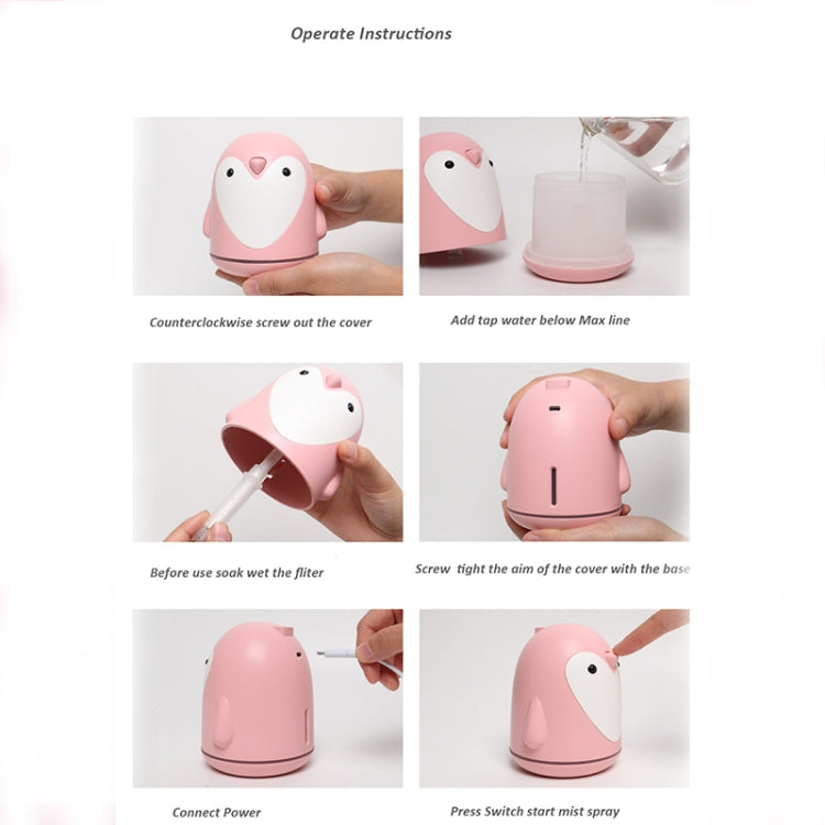 220ml Aroma Humidifier Cute Penguin USB Air Diffuser Home Office Car Mist Maker Air Purifier(Pink) - Air Purifiers & Accessories by PMC TechLife | Online Shopping South Africa | PMC TechLife | Buy Now Pay Later Mobicred
