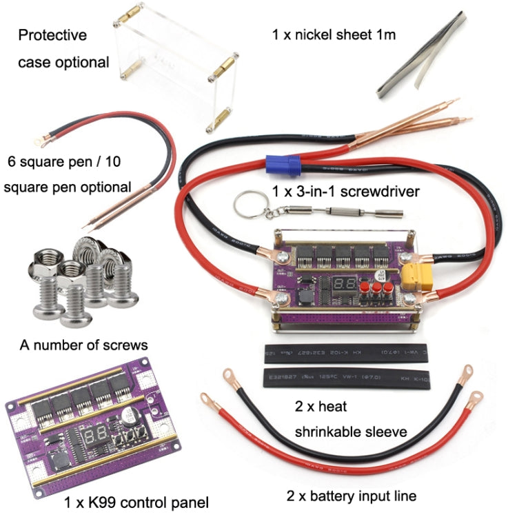 Compatible Version 12V Digital Display DIY Battery Spot Welding Machine Pen Control, Style:6 Square Pen - Others by PMC TechLife | Online Shopping South Africa | PMC TechLife | Buy Now Pay Later Mobicred