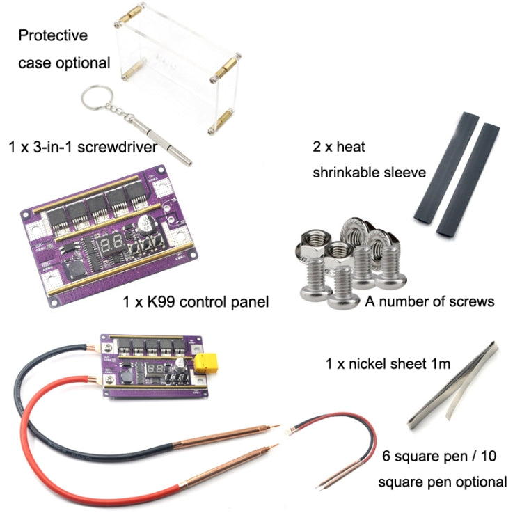 Model Airplane Battery Version 12V Digital Display DIY Battery Spot Welding Machine Pen Control, Style:6 Square Pen With Case - Others by PMC Jewellery | Online Shopping South Africa | PMC Jewellery | Buy Now Pay Later Mobicred