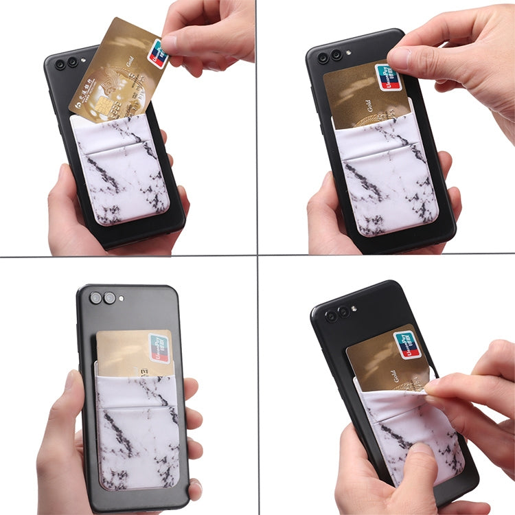 Marble Pattern Road Stretch Phone Back Plastic Card Holder Sticky Phone Clip(Red) - Card & Passport Bags by PMc TechLife | Online Shopping South Africa | PMc TechLife | Buy Now Pay Later Mobicred