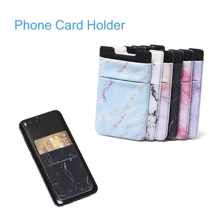 Marble Pattern Road Stretch Phone Back Plastic Card Holder Sticky Phone Clip(Red) - Card & Passport Bags by PMc TechLife | Online Shopping South Africa | PMc TechLife | Buy Now Pay Later Mobicred