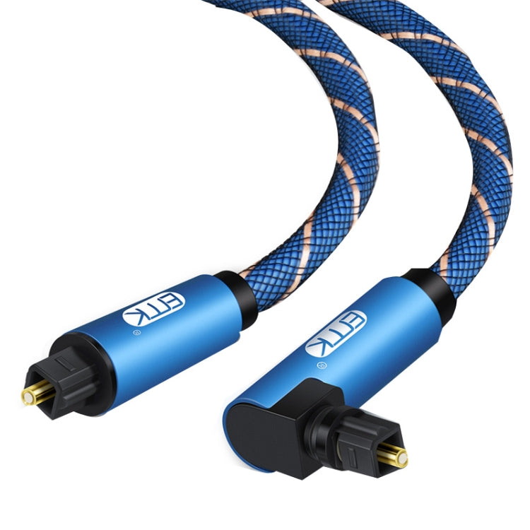 EMK 90 Degree Swivel Adjustable Right Angled 360 Degrees Rotatable Plug Nylon Woven Mesh Optical Audio Cable, Cable Length:3m(Blue) - free shipping - PMC Jewellery - Order now!