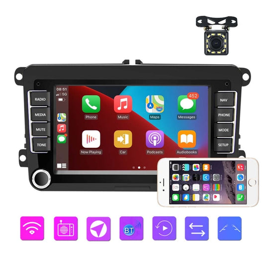 A3040 For Volkswagen 7-inch 2+32G Android Car Navigation Central Control Large Screen Player With Wireless CarPlay, Style:Standard+12Lights Camera - Car MP3 & MP4 & MP5 by PMC Jewellery | Online Shopping South Africa | PMC Jewellery | Buy Now Pay Later Mobicred