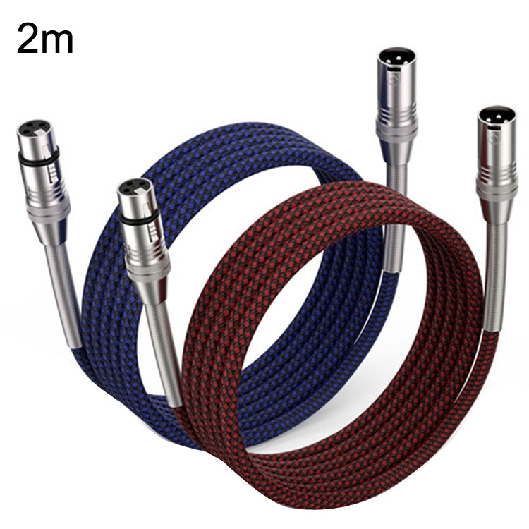 2pcs LHD010 Caron Male To Female XLR Dual Card Microphone Cable Audio Cable 2m(Red + Blue) - Microphone Audio Cable & Connector by PMC Jewellery | Online Shopping South Africa | PMC Jewellery | Buy Now Pay Later Mobicred