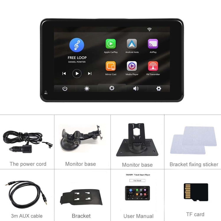 A3135 7 Inch HD Wired Smart Screen With Wireless CarPlay + Android Auto + Android With With 64G Memory Card - Car MP3 & MP4 & MP5 by PMC TechLife | Online Shopping South Africa | PMC TechLife | Buy Now Pay Later Mobicred