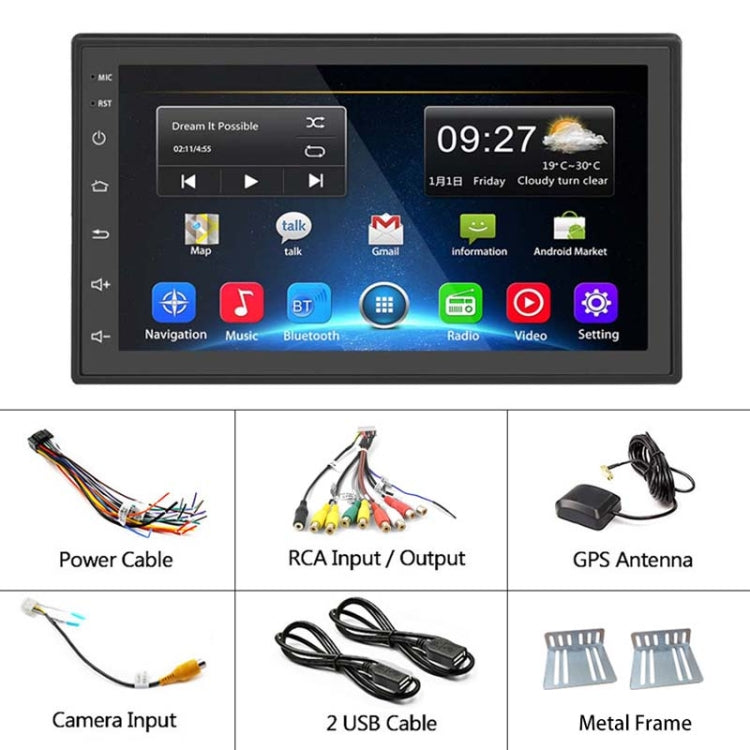 A2222KT 7 Inch Android Navigation WiFi Version 2+64G GPS Bluetooth 2.5D Screen Car Central Control MP5 Player, Style:Standard - Car MP3 & MP4 & MP5 by PMC Jewellery | Online Shopping South Africa | PMC Jewellery | Buy Now Pay Later Mobicred