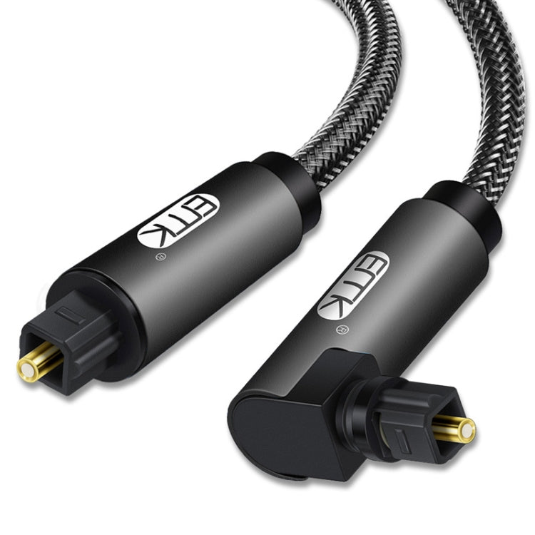 EMK 90 Degree Swivel Adjustable Right Angled 360 Degrees Rotatable Plug Nylon Woven Mesh Optical Audio Cable, Cable Length:10m(Black) - free shipping - PMC Jewellery - Order now!
