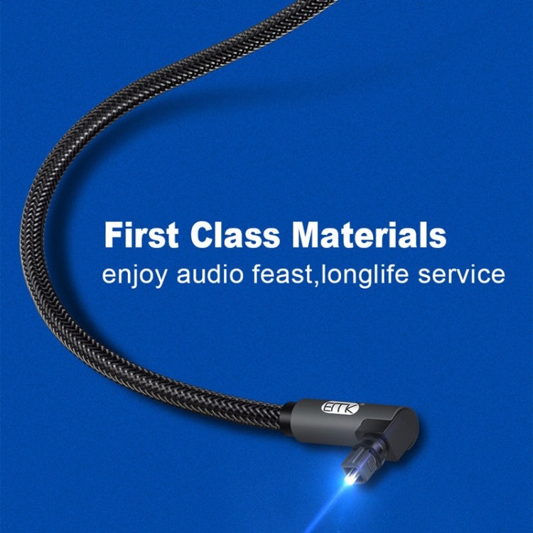 EMK 90 Degree Swivel Adjustable Right Angled 360 Degrees Rotatable Plug Nylon Woven Mesh Optical Audio Cable, Cable Length:10m(Black) - free shipping - PMC Jewellery - Order now!