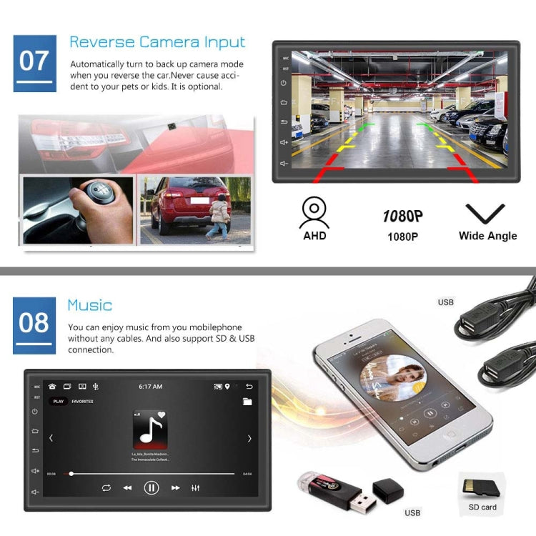 A2798 9 Inch Android WiFi 2+32G Central Control Large screen Universal Car Navigation Reversing Video Player, Style:Standard+4Lights Camera - Car MP3 & MP4 & MP5 by PMC Jewellery | Online Shopping South Africa | PMC Jewellery | Buy Now Pay Later Mobicred