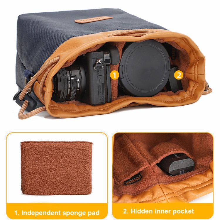 S.C.COTTON Camera Lens Protection Bag Liner Bag Waterproof Camera Storage Bag, Size: M(Khaki) - Soft Bag by S.C.COTTON | Online Shopping South Africa | PMC TechLife | Buy Now Pay Later Mobicred