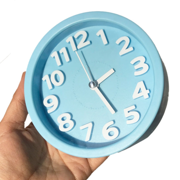Round 12cm Candy Color Stereo Digital Silent Alarm Clock Children Student Alarm Clock(Blue) - Alarm Clocks by PMc TechLife | Online Shopping South Africa | PMc TechLife | Buy Now Pay Later Mobicred