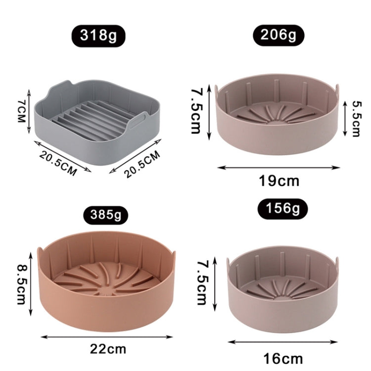 Air Fryer Silicone Grill Pan Accessories, Size: Square 20.5 cm(Gray) - Baking mat & Bakewares by PMc TechLife | Online Shopping South Africa | PMc TechLife | Buy Now Pay Later Mobicred