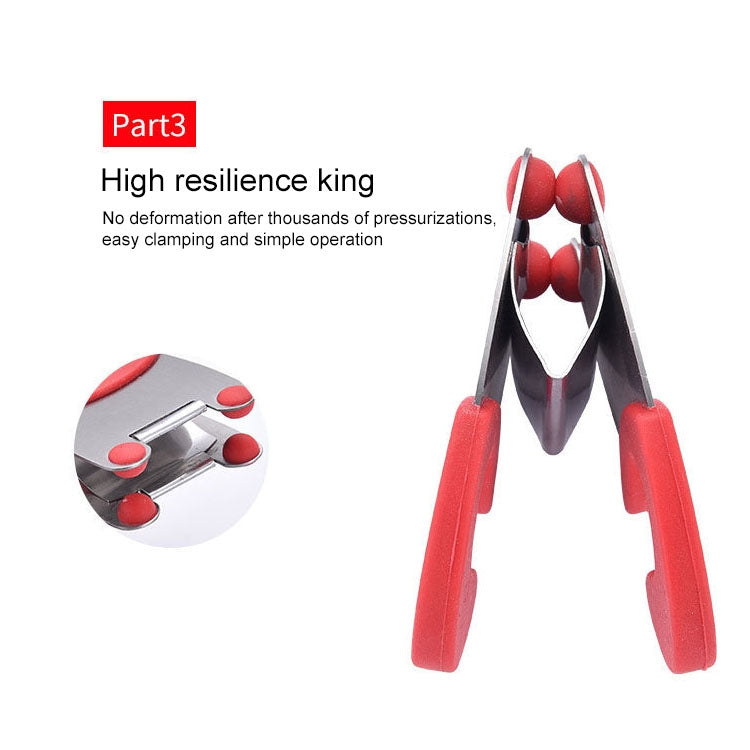 Stainless Steel Plastic Pan Edge Clamp Anti-Scald Rubber Bracket Kitchen Gadgets(Red) - Food Clips & Clips by PMC TechLife | Online Shopping South Africa | PMC TechLife | Buy Now Pay Later Mobicred