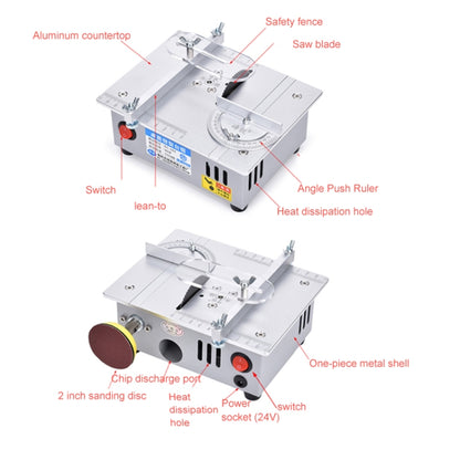 S6  96W Multifunctional Model Desktop Mini Table Saw Cutter,Spec: High-end Version(EU Plug) - Electric Saws & Accessories by PMC Jewellery | Online Shopping South Africa | PMC Jewellery | Buy Now Pay Later Mobicred