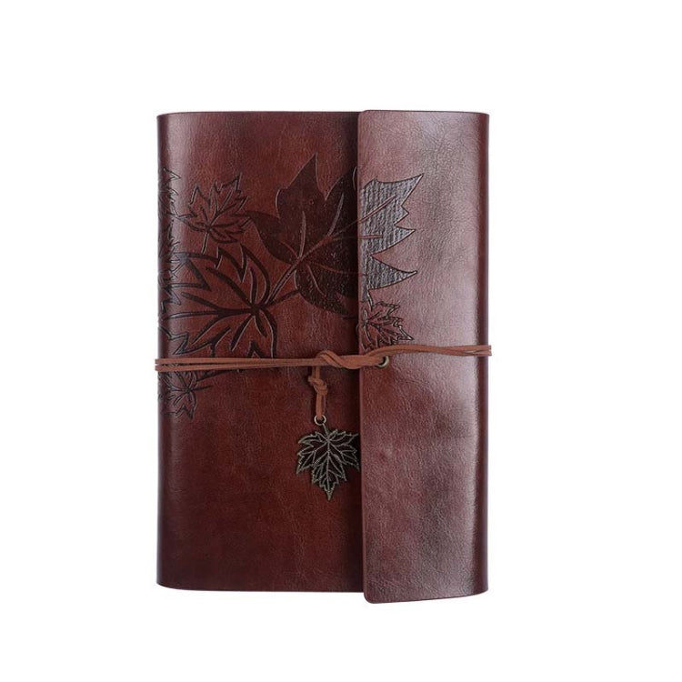 A6 PU Maple Retro Straps Handbook Loose-leaf Notebook(Coffee) - Notebooks by PMc TechLife | Online Shopping South Africa | PMc TechLife | Buy Now Pay Later Mobicred