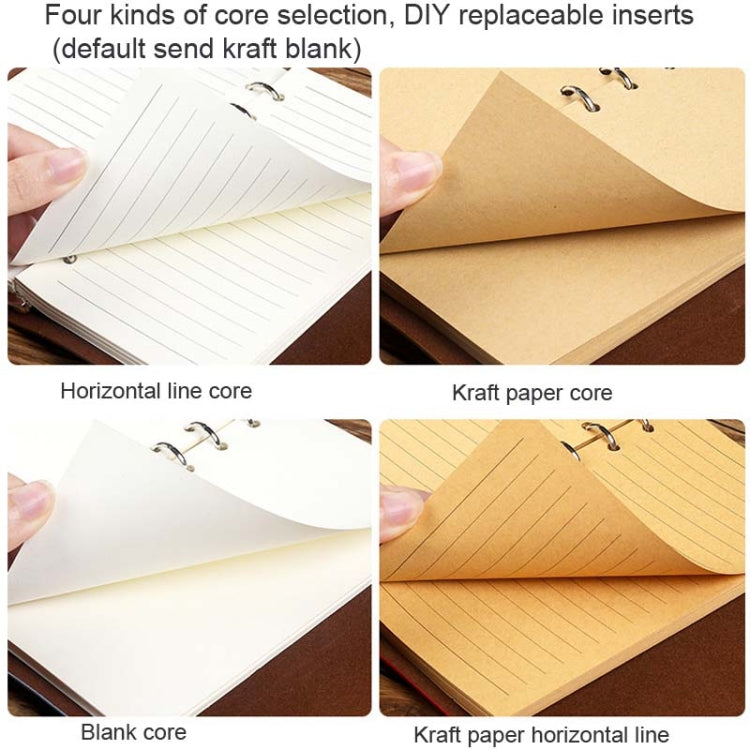 A5 PU Maple Retro Straps Handbook Loose-leaf Notebook(Coffee) - Notebooks by PMc TechLife | Online Shopping South Africa | PMc TechLife | Buy Now Pay Later Mobicred