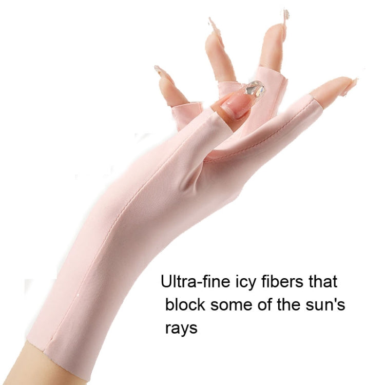 Ladies Sunscreen Gloves Half Finger Ice Silk Gloves,Style: Linked Finger(White) - Safety Gloves by PMC TechLife | Online Shopping South Africa | PMC TechLife | Buy Now Pay Later Mobicred