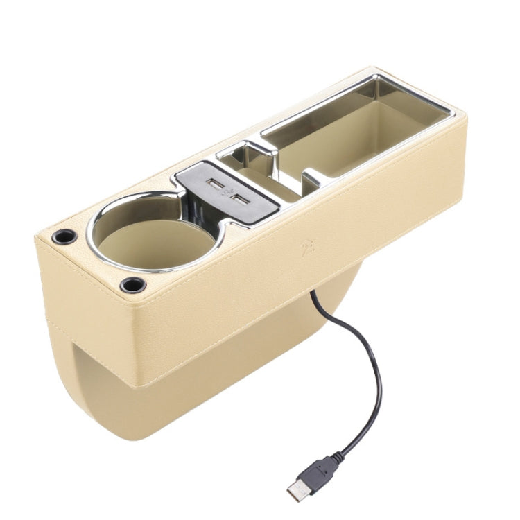 SUSISUN SNH010 Car Seat Gap Storage Box, Style:Positive Drive USB Charging(Apricot) - free shipping - PMC TechLife - Order now!