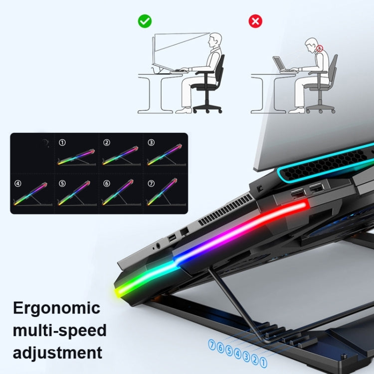 CoolCold 5V Speed Control Version Gaming Laptop Cooler Notebook Stand,Spec: Red Symphony - Cooling Pads by CoolCold | Online Shopping South Africa | PMC Jewellery | Buy Now Pay Later Mobicred