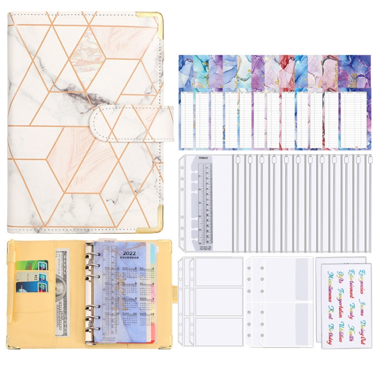 A6 Loose-leaf Notebook Budget Book Marbled Handbook,Style: Basic Model(Light Gray) - Notebooks by PMc TechLife | Online Shopping South Africa | PMc TechLife | Buy Now Pay Later Mobicred