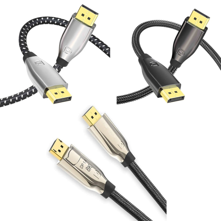 2m 1.4 Version DP Cable Gold-Plated Interface 8K High-Definition Display Computer Cable OD6.0MM 30AWG With Nylon Mesh(Gray) -  by PMC Jewellery | Online Shopping South Africa | PMC Jewellery | Buy Now Pay Later Mobicred
