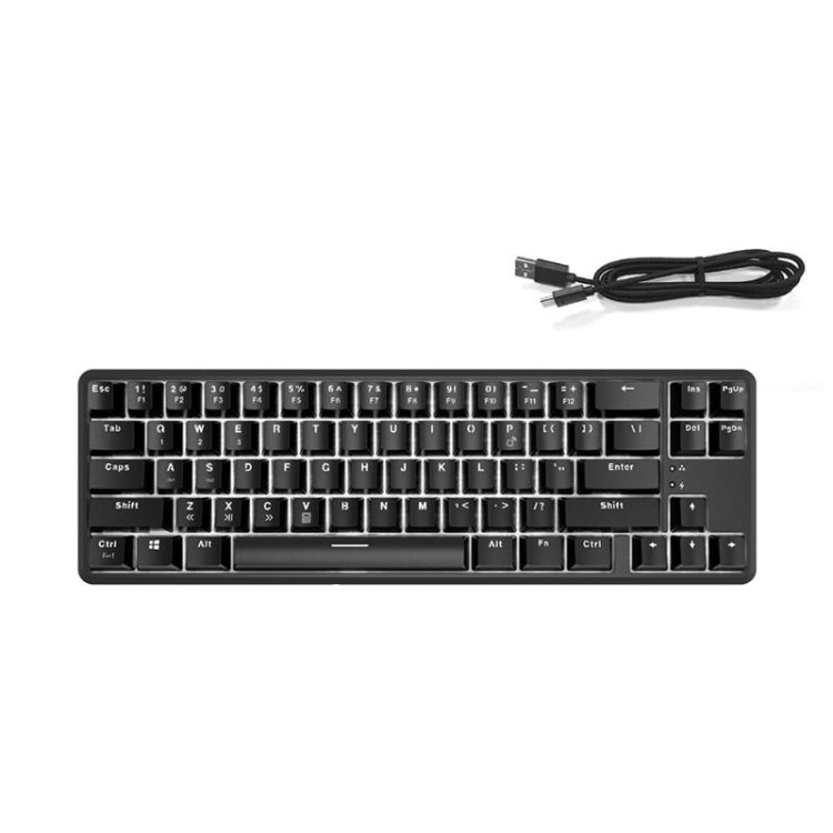 Ajazz K680T Mini USB Wired Dual-mode Charging 68-keys Laptop Bluetooth Mechanical Keyboard, Cable Length: 1.6m, Style:Black Shaft(Black) - Wired Keyboard by Ajazz | Online Shopping South Africa | PMC Jewellery | Buy Now Pay Later Mobicred