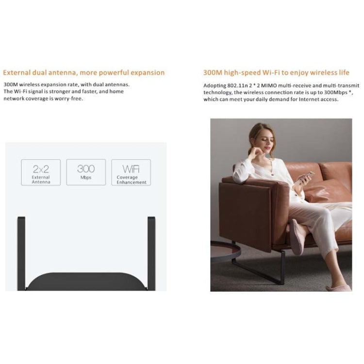 PIX-LINK WR22 300Mbps Wifi Wireless Signal Amplification Enhancement Extender, Plug Type:US Plug(Black) - free shipping - PMC Jewellery - Order now!